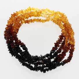 5 Rainbow CHIPS Baltic amber necklaces 46cm