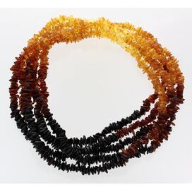 5 Rainbow CHIPS Baltic amber necklaces 55cm