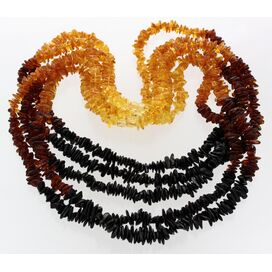 5 Rainbow CHIPS Baltic amber necklaces 65cm