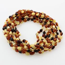 10 Multi BEANS Baby teething Baltic amber necklaces 33cm