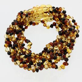 10 Multi BAROQUE Baltic amber teething necklaces 28cm