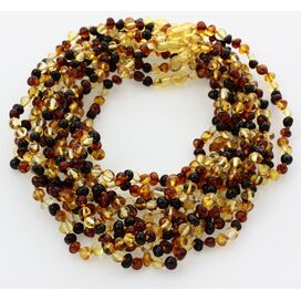 10 Multi BAROQUE teething Baltic amber necklaces 36cm