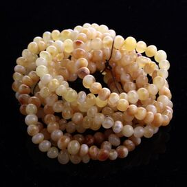 10 Milk BAROQUE Baltic amber adult stretch bracelets 19cm