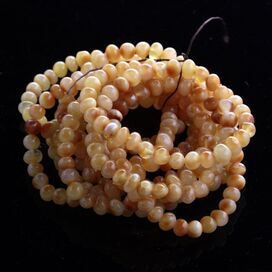 10 Milk BAROQUE Baltic amber adult stretch bracelets 19cm
