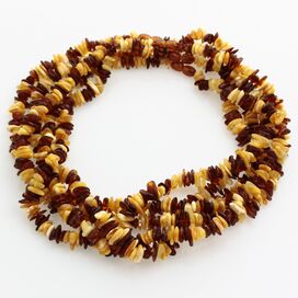 5 Multi CHIPS Baltic amber necklaces 46cm
