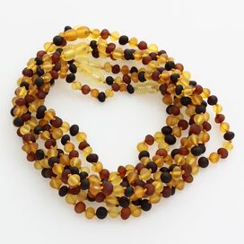 7 Raw Multi BAROQUE teething Baltic amber necklaces 32cm