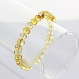 Lemon BAROQUE Baltic amber stretch bracelet 19cm