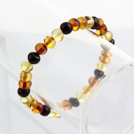 Multi BAROQUE Baltic amber stretch bracelet 19cm