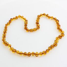 Honey BAROQUE Baltic amber necklace 47cm