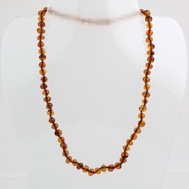 Cognac BAROQUE Baltic amber necklace 45cm