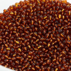 Cognac ROUND Baltic amber holed loose beads