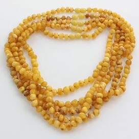 5 Butter BAROQUE Baltic amber adult necklaces 50cm