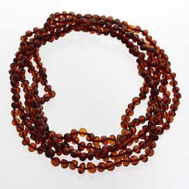 5 Cognac BAROQUE Baltic amber adult necklaces 45cm
