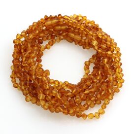 10 Raw Honey BAROQUE Baltic amber teething necklaces 32cm