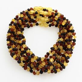 10 Raw Multi BAROQUE Baby teething Baltic amber necklaces 32cm