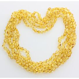 5 Lemon BAROQUE Baltic amber adult necklaces 55cm