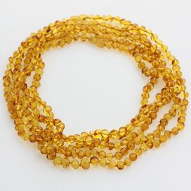 5 Honey BAROQUE beads Baltic amber adult necklaces 45cm