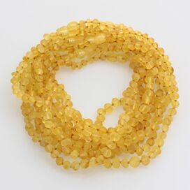 10 Raw Lemon BAROQUE teething Baltic amber necklaces 32cm