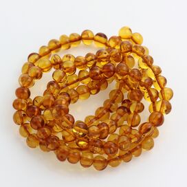5 Honey Stretch BAROQUE Baltic amber adult bracelets 19cm