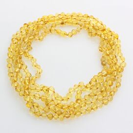 5 Honey BAROQUE Baltic amber adult necklaces 45cm