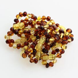 10 Multi BAROQUE Baltic amber teething bracelets 12cm