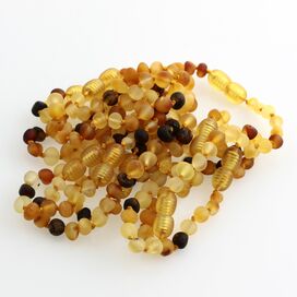 10 Raw Multi BAROQUE teething Baltic amber bracelets 14cm