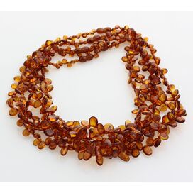 5 Cognac Leaf Baltic amber Choker Leaves Necklace 48cm