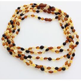 5 Multi BEANS Baltic amber adult necklaces 48cm