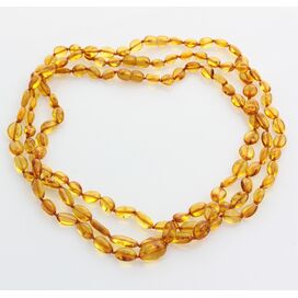 3 Honey BEANS Baltic amber adult necklaces