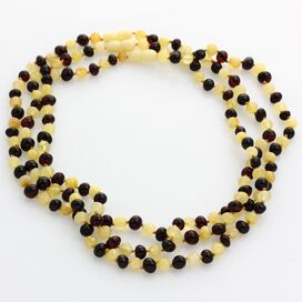 3 Multi BAROQUE Baltic amber adult necklaces 45cm