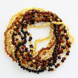 10 Random BAROQUE teething Baltic amber necklaces 32cm