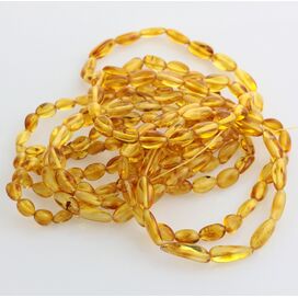 10 Honey BEANS Baltic amber stretch bracelet 19cm