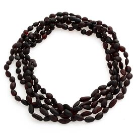 5 Raw Cherry BEANS Baltic amber adult necklaces 45cm