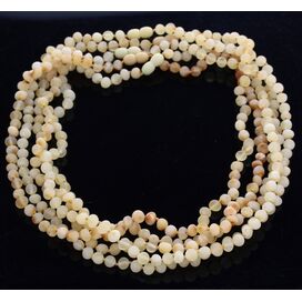 5 Raw Milk BAROQUE Baltic amber adult necklaces 55cm