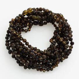 10 Dark BAROQUE Baltic amber teething necklaces 28cm