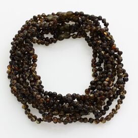 10 Dark BAROQUE teething Baltic amber necklaces 38cm
