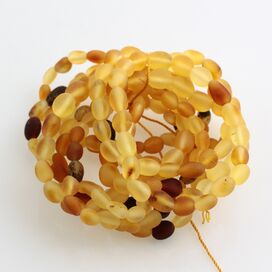 10 Raw Mix BEANS Baltic amber children stretch bracelets 14cm
