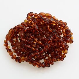 10 Cognac BAROQUE Baltic amber teething bracelets 16cm