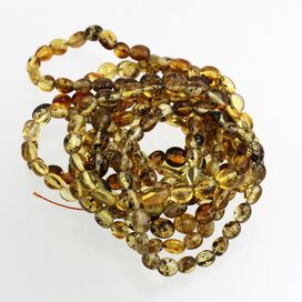 10 Green BEANS Baltic amber stretch bracelet 19cm