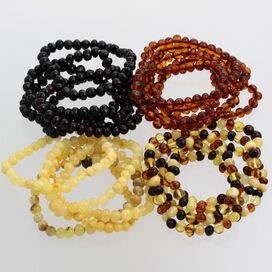 20 BAROQUE Baltic amber adult stretch bracelets 19cm