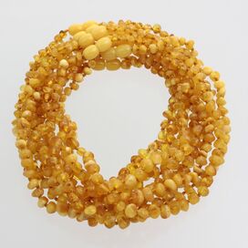 10 Butter BAROQUE teething Baltic amber necklaces 32cm