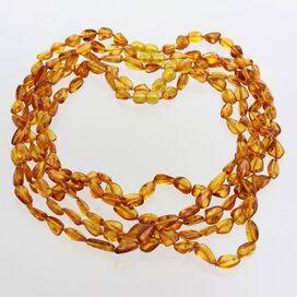 5 Cognac BEANS Baltic amber adult wholesale necklaces 45cm