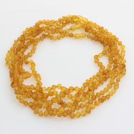 5 Raw Honey BAROQUE Baltic amber adult necklaces 46cm