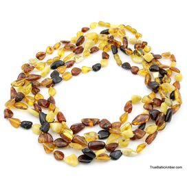 Lot of 5 Knotted BEANS Baltic amber necklaces