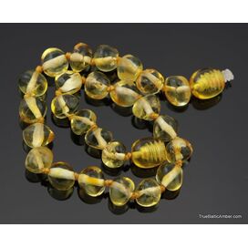 Lemon BAROQUE beads Baltic amber adult bracelet