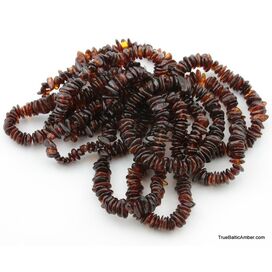 10 Ruby NUGGETS Baltic amber adult strech bracelets