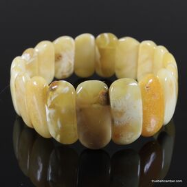 Anitique stretch butter pieces Baltic amber bracelet