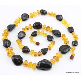 Large knotted beads Baltic amber necklace 31in