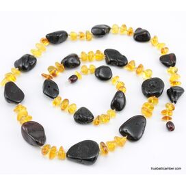 Large knotted beads Baltic amber necklace 30in