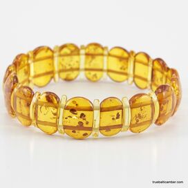 Honey pieces Baltic amber elastic bracelet